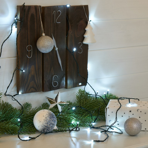 картинка Гирлянда Твинкл Лайт 4 м,  темно-зеленый ПВХ,  25 LED,  цвет белый от магазина Сантехстрой