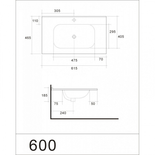 картинка Раковина Art&Max AM7110-60 белый от магазина Сантехстрой