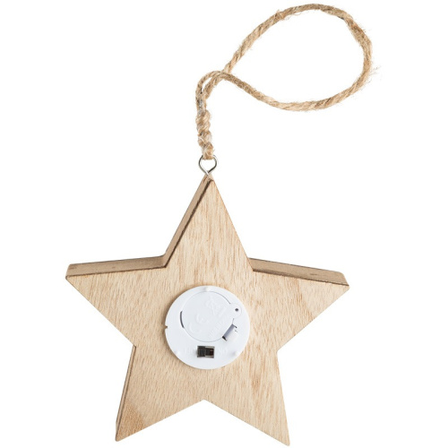 картинка Деревянная фигурка с подсветкой Звездочка 24x13x3,6 см от магазина Сантехстрой