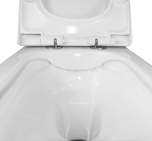 картинка Унитаз подвесной Azario Nova 505х350х345 безободковый, с ультратонким сиденьем микролифт (AZ2216) от магазина Сантехстрой