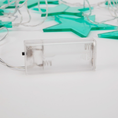 картинка Гирлянда светодиодная Звездопад бирюзовая 10 LED,  2,25 м,  прозрачныйПВХ,  белый цвет свечения,  2 х АА (батарейки не в комплекте) NEON-NIGHT от магазина Сантехстрой