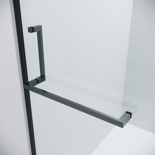 картинка Дверь в нишу 100.K33.03.110.42.00 Pragma (110*195) графит сатин, стекло прозрачное, 1 место от магазина Сантехстрой