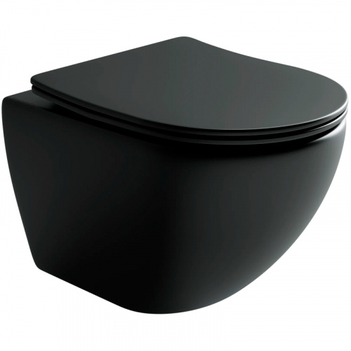 картинка Комплект унитаза с инсталляцией Ceramica Nova Metropol CN4002MB_1001M_1000 с сиденьем Микролифт и клавишей смыва Хром матовый от магазина Сантехстрой