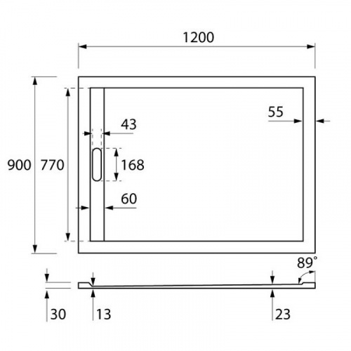 картинка Душевой поддон из искусственного камня Cezares Tray 120x90 TRAY-AS-AH-120/90-30-W Белый от магазина Сантехстрой