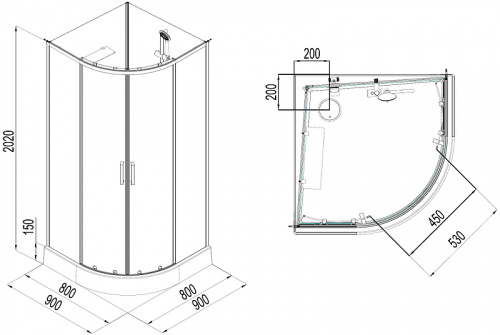 картинка Душевая кабина Aquanet Passion EVO R White 90х90 267252 без гидромассажа от магазина Сантехстрой