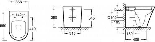картинка Унитаз Jacob Delafon Rodin+ EDAA102-00 приставной без сиденья от магазина Сантехстрой