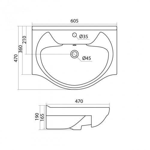 картинка Умывальник Style Line Байкал 60 от магазина Сантехстрой