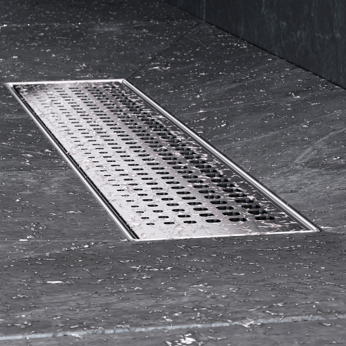 картинка W01SC-P11-040-01SB MasterFlow Трап для душа линейный универс затвор Cut Gradient 40см цвет сталь мат от магазина Сантехстрой