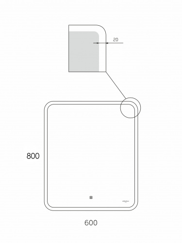 картинка Зеркало Reflection Blink с LED подсветкой и сенсорным выключателем 600*800мм от магазина Сантехстрой