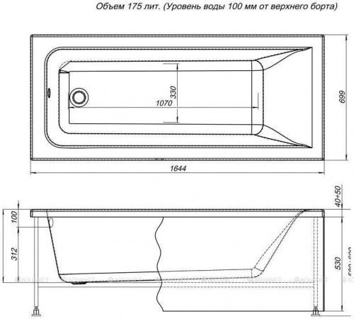 картинка Фронтальная панель Aquanet Bright 165 229219 от магазина Сантехстрой