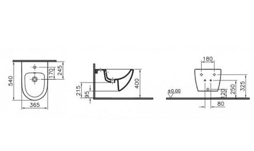 картинка Биде Vitra Sento 4338B003-1046 подвесное Белое от магазина Сантехстрой