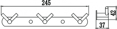 картинка Планка с крючками (3 крючка) Savol (S-007223B) от магазина Сантехстрой