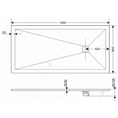 картинка Душевой поддон из искусственного камня RGW Stone Tray ST-De 160x80 16152816-13 Пустыня от магазина Сантехстрой