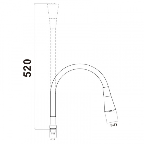 фото гибкий излив savol 1/2″ белый (s-mcg-w)