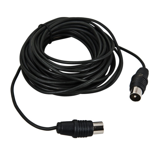 картинка ВЧ кабель ТВ штекер - ТВ штекер,  длина 5 метров,  черный REXANT от магазина Сантехстрой