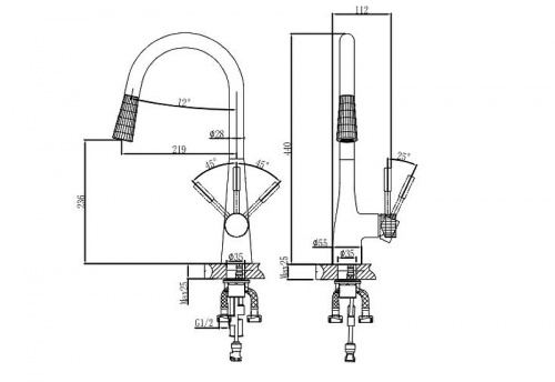 картинка Смеситель для кухни DK Rhein.Schiller (DA1462517A) от магазина Сантехстрой