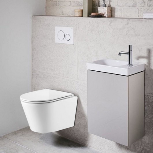 картинка Унитаз подвесной AZARIO FONTI 535x365x310 безободковый в комплекте с сиденьем микролифт, белый (AZ-402W) от магазина Сантехстрой