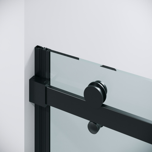 картинка Дверь в нишу Grossman Classic 100.K33.04.110.21.00 (110х195) черный матовый,стекло прозрачное,раздвижная, 1 место от магазина Сантехстрой