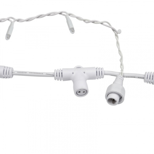 картинка Гирлянда светодиодная Занавес (Дождь),  2х3м,  600 LED ТЕПЛЫЙ БЕЛЫЙ,  белый ПВХ,  IP65, эффект мерцания,  230В,  соединяется (нужен шнур питания 303-500-1) от магазина Сантехстрой