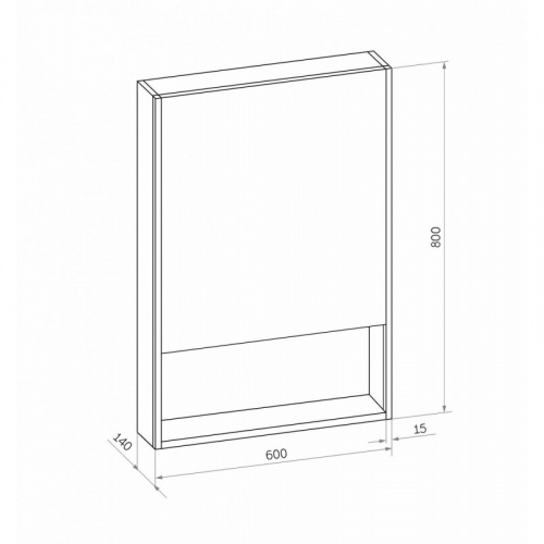 картинка Зеркало-шкаф Art&Max Foggia 60 AM-Fog-600-800-1D-L-DS-F-White левый белый от магазина Сантехстрой
